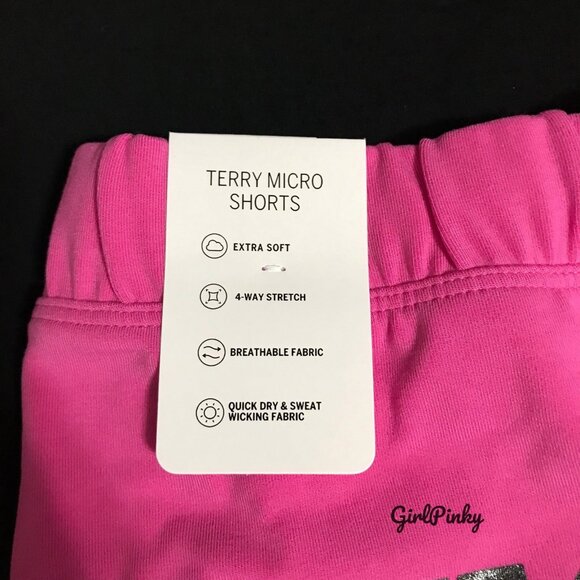 VS PINK PINK GOSSIP GLITTER COTTON MODAL MICRO SHORTS CAMPUS TEE IN SIZE LARGE - Picture 10 of 10